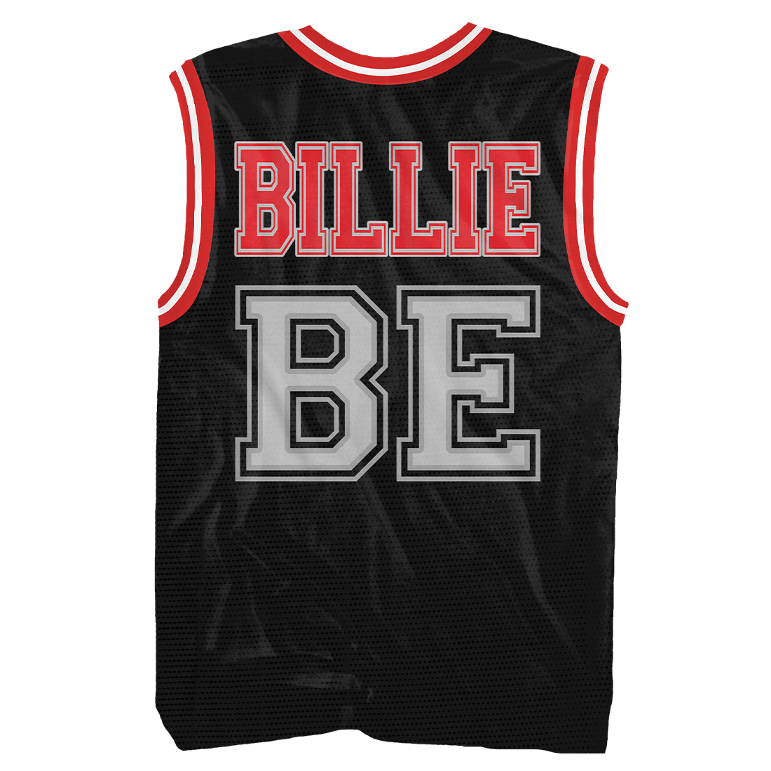 【。】Billie Eilish Red and Black Jersey Billie Eilish Red and Black Jersey - Billie Eilish