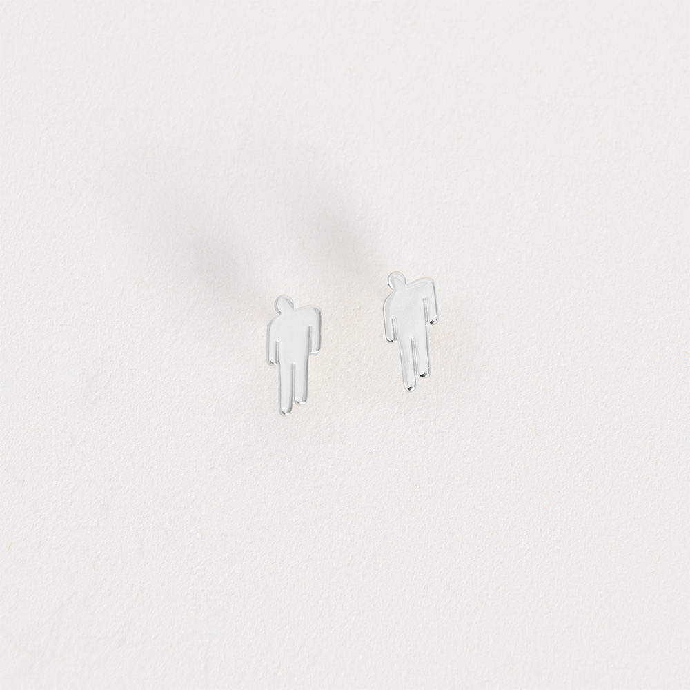 Billie Eilish Blohsh Sterling Silver Stud Earrings Ohrringe 445147