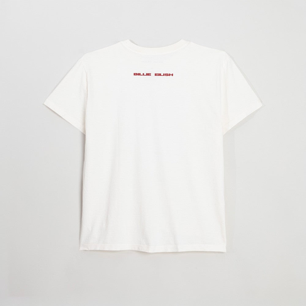 Billie Eilish Falling Scatter Text White T-Shirt 445265