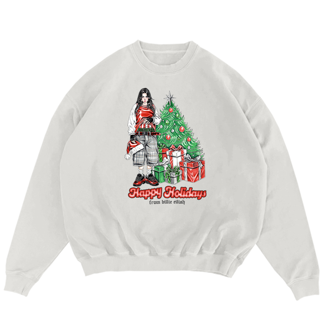 Billie Eilish HAPPY HOLIDAYS WHITE CREWNECK Crewneck 389719