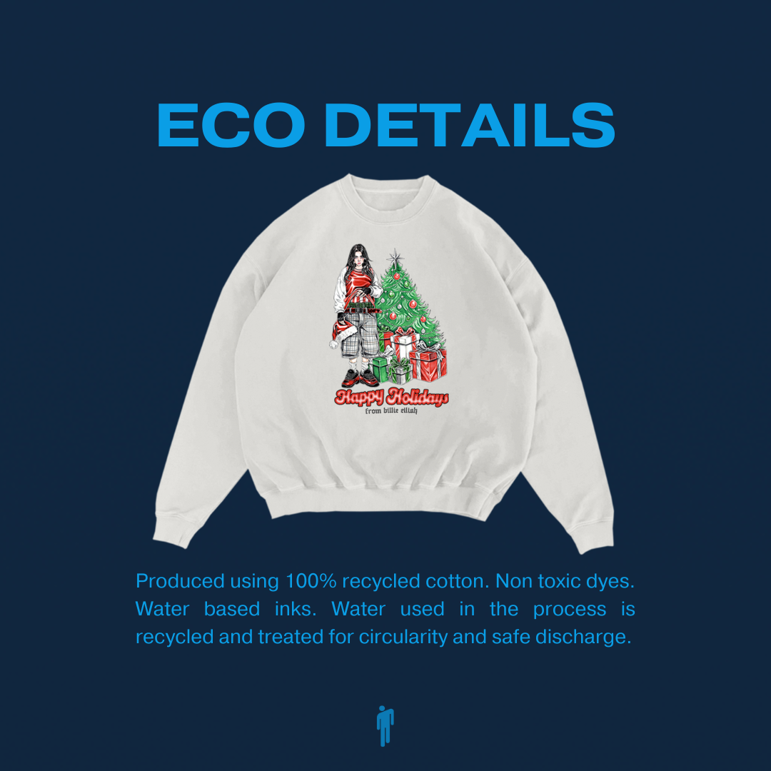 Billie Eilish HAPPY HOLIDAYS WHITE CREWNECK Crewneck 389716