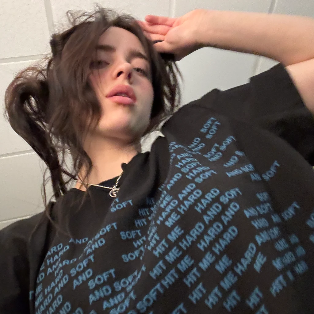 Billie Eilish HIT ME HARD AND SOFT Repeat Black Tee 354942